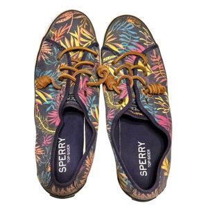 Sperry Topsider Multicolor Palms Boat Shoes Size 9.5M Sneaker Box
